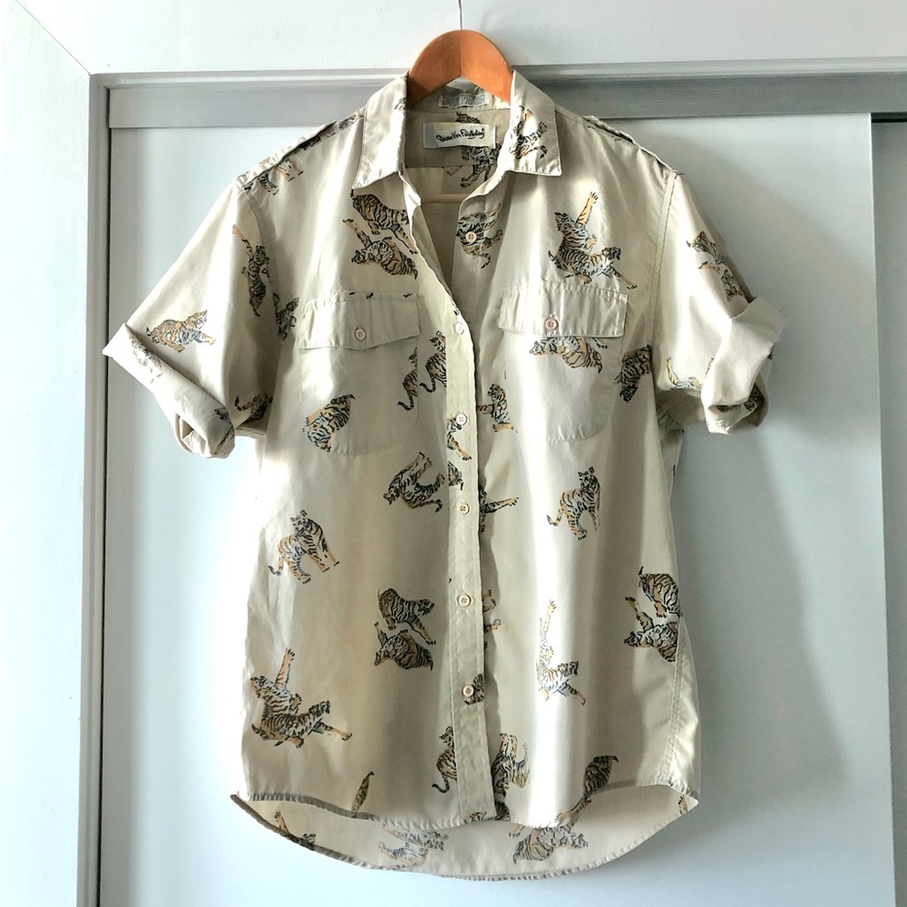 Vintage Diane von Furstenberg Safari Tiger Top - M